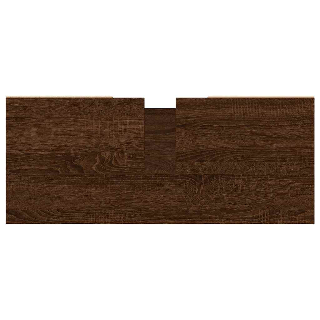 Badschrank Braun Eichen-Optik 80x33x60 cm Holzwerkstoff