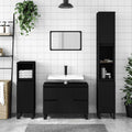 Badschrank Schwarz 80x33x60 cm Holzwerkstoff