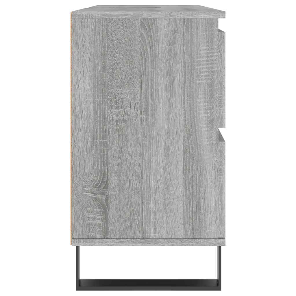 Badschrank Grau Sonoma 80x33x60 cm Holzwerkstoff
