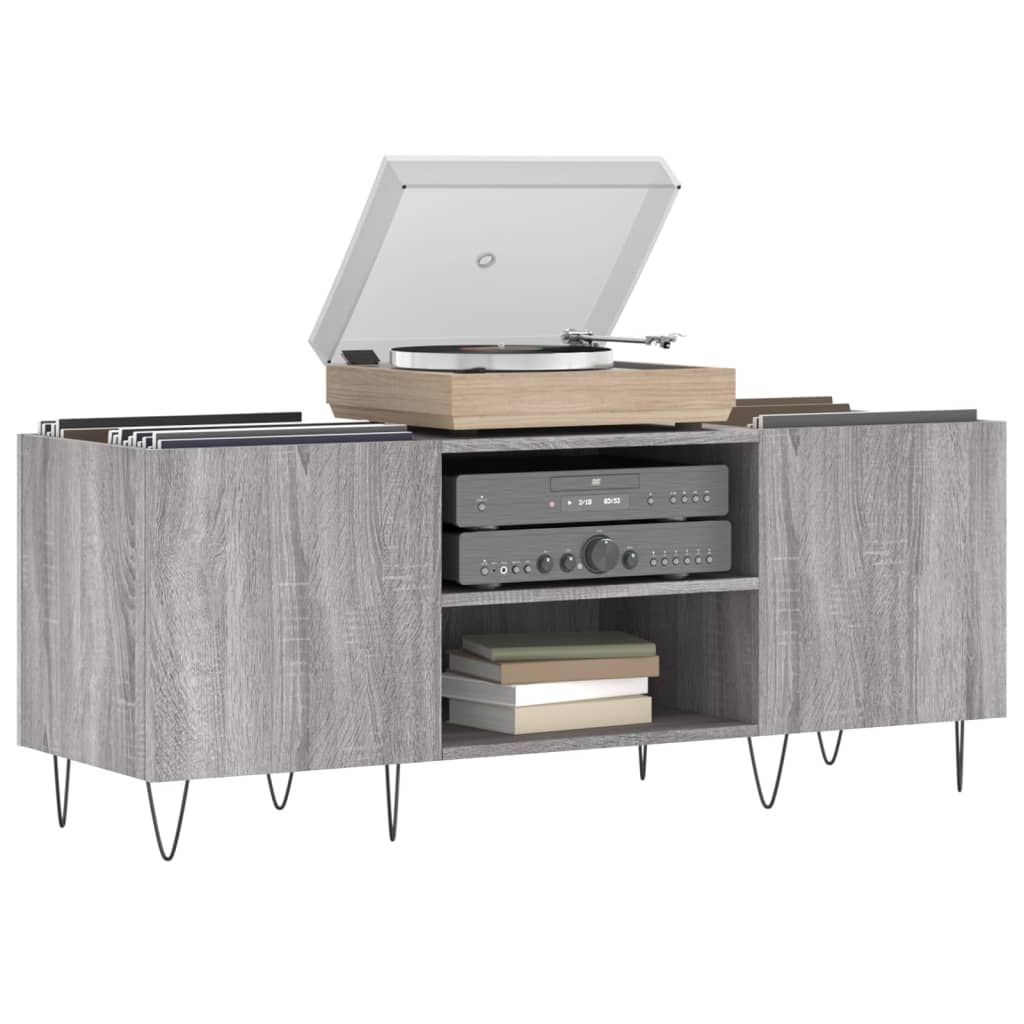 Plattenschrank Grau Sonoma 121x38x48 cm Holzwerkstoff