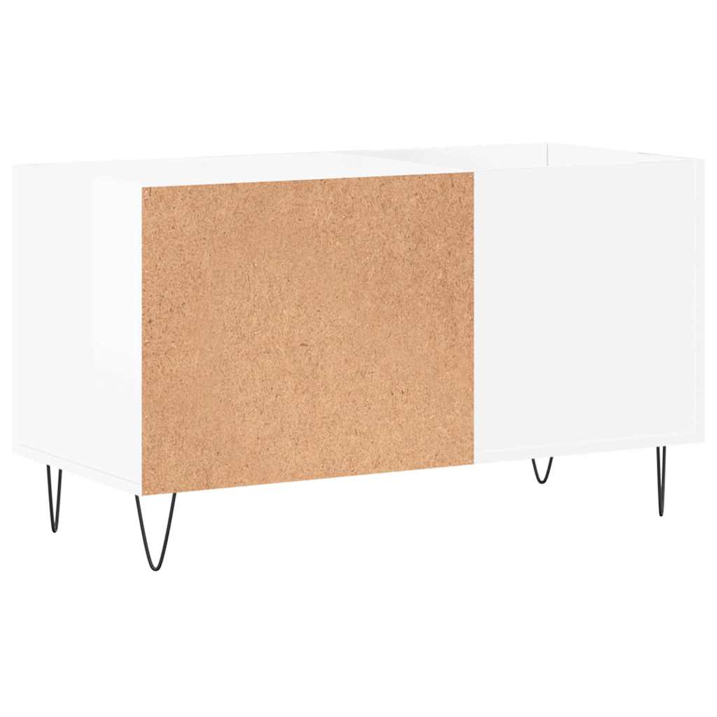 Plattenschrank Hochglanz-Weiß 85x38x48 cm Holzwerkstoff