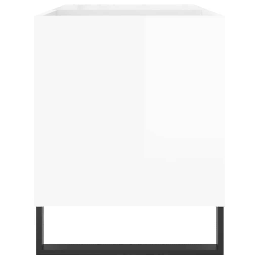 Plattenschrank Hochglanz-Weiß 85x38x48 cm Holzwerkstoff