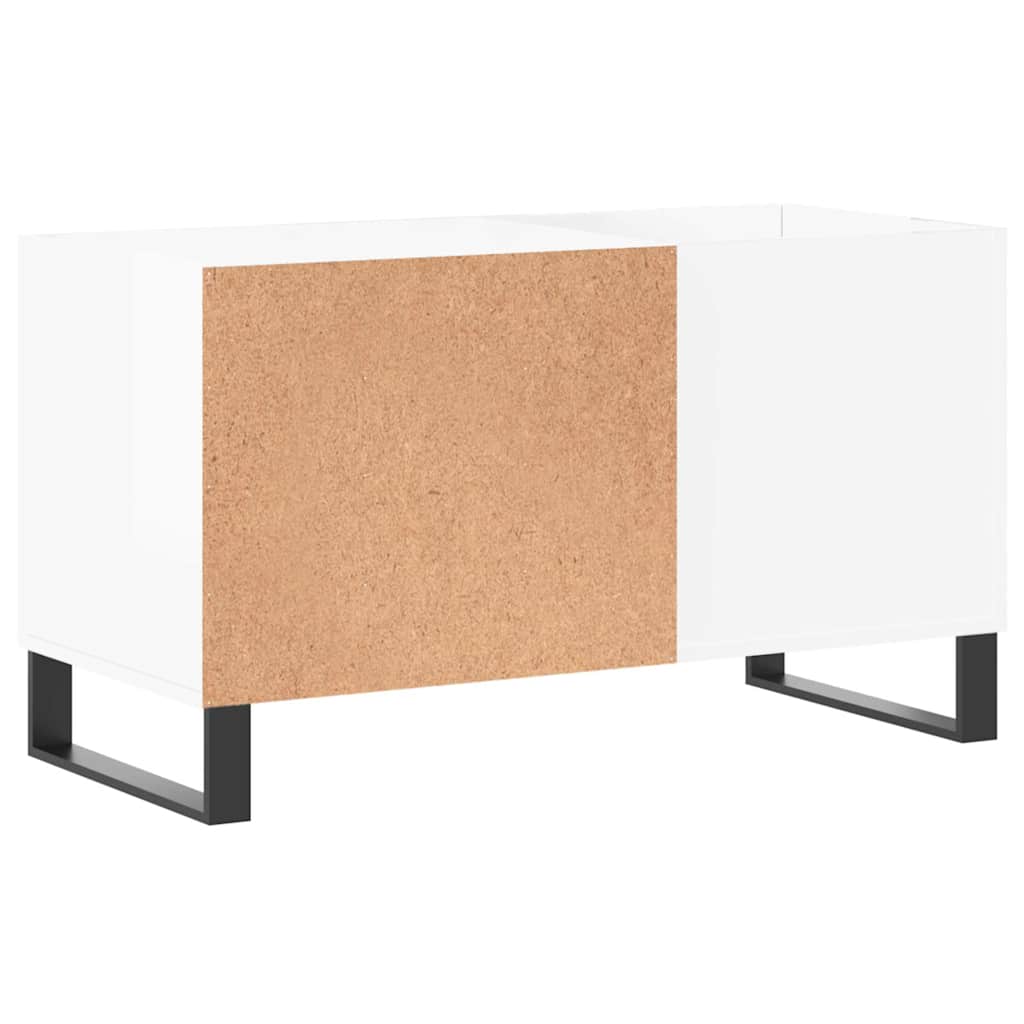Plattenschrank Hochglanz-Weiß 85x38x48 cm Holzwerkstoff