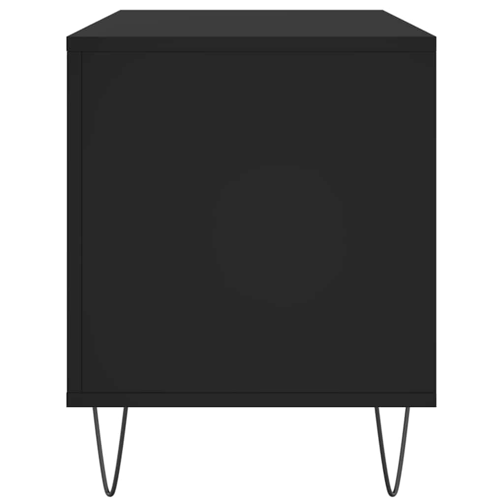 Plattenschrank Schwarz 100x38x48 cm Holzwerkstoff