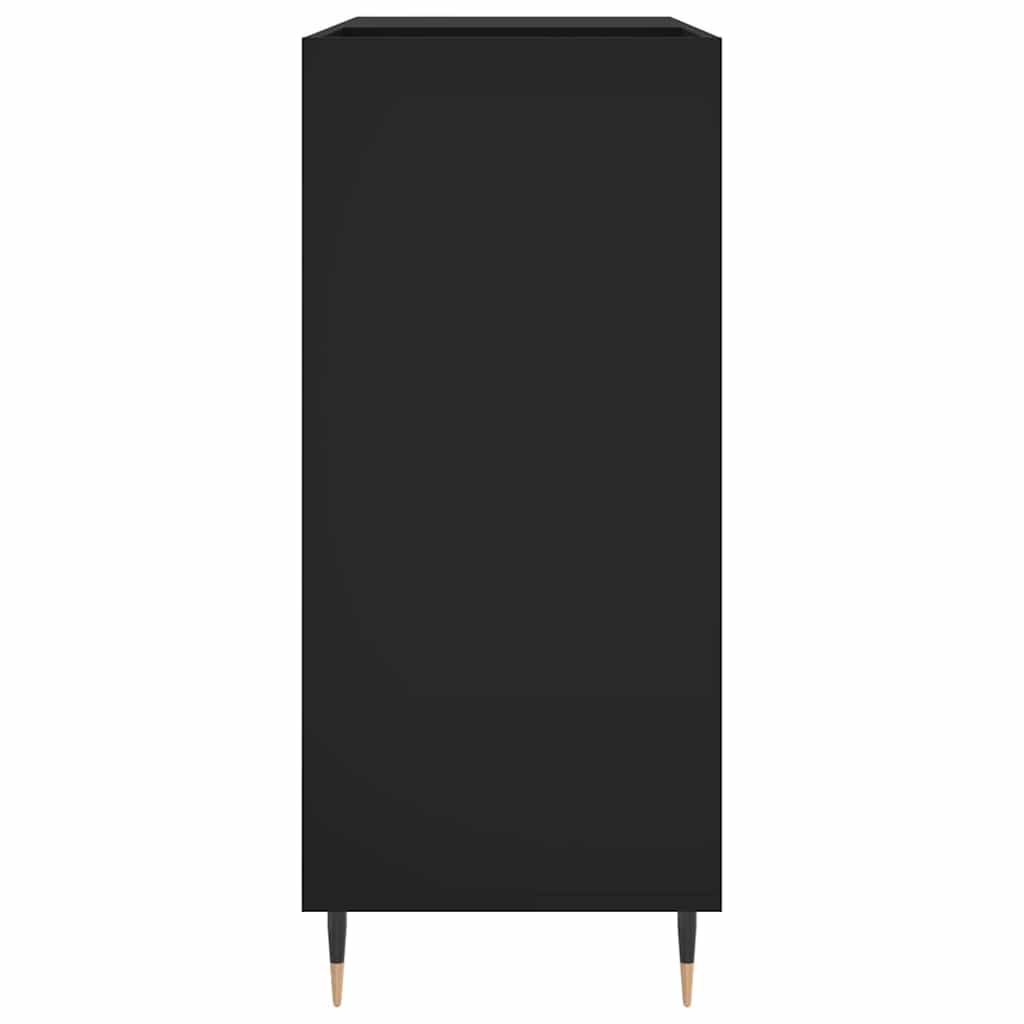 Plattenschrank Schwarz 84,5x38x89 cm Holzwerkstoff