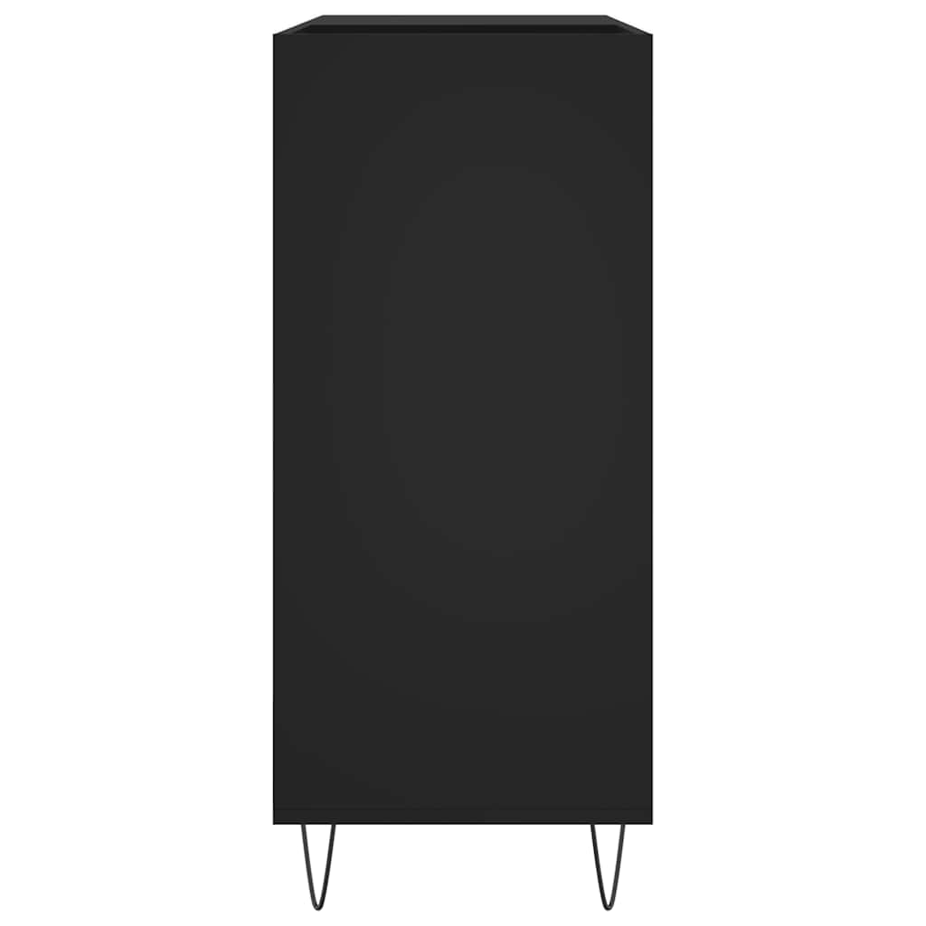Plattenschrank Schwarz 84,5x38x89 cm Holzwerkstoff