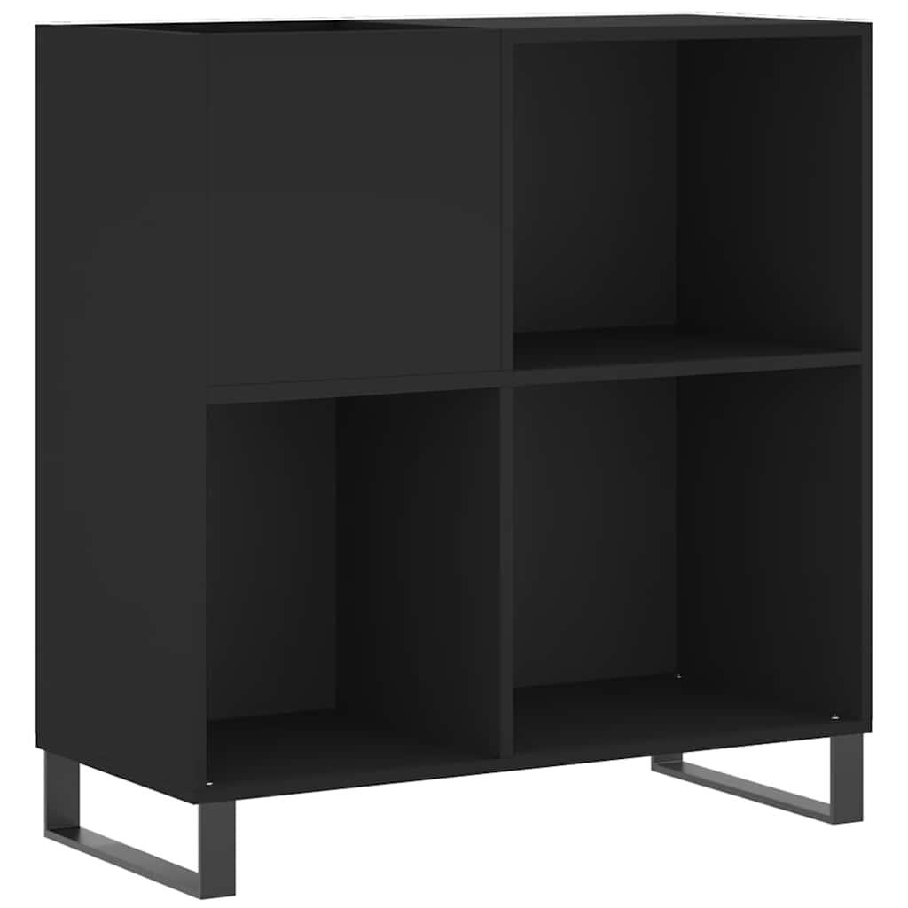 Plattenschrank Schwarz 84,5x38x89 cm Holzwerkstoff
