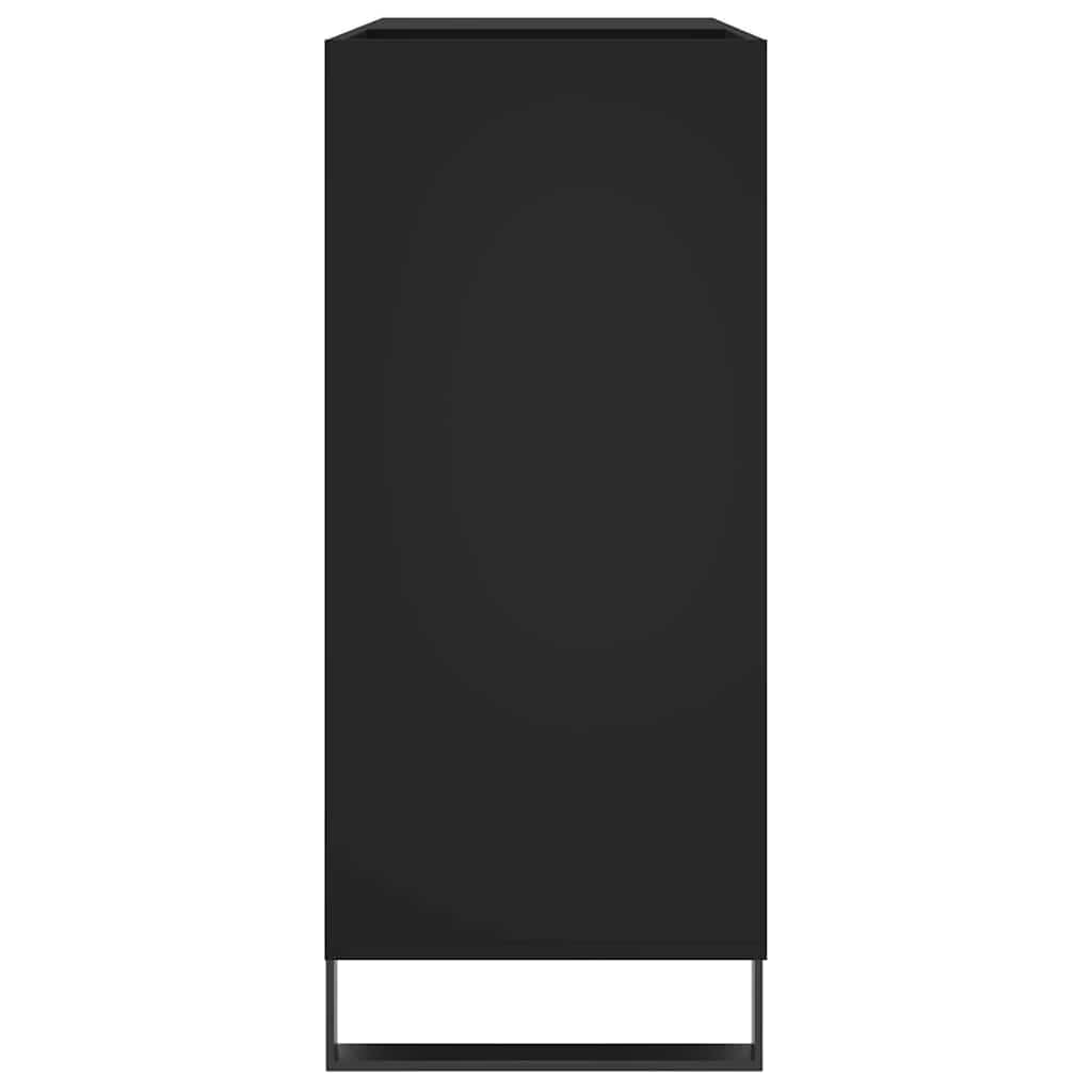 Plattenschrank Schwarz 84,5x38x89 cm Holzwerkstoff