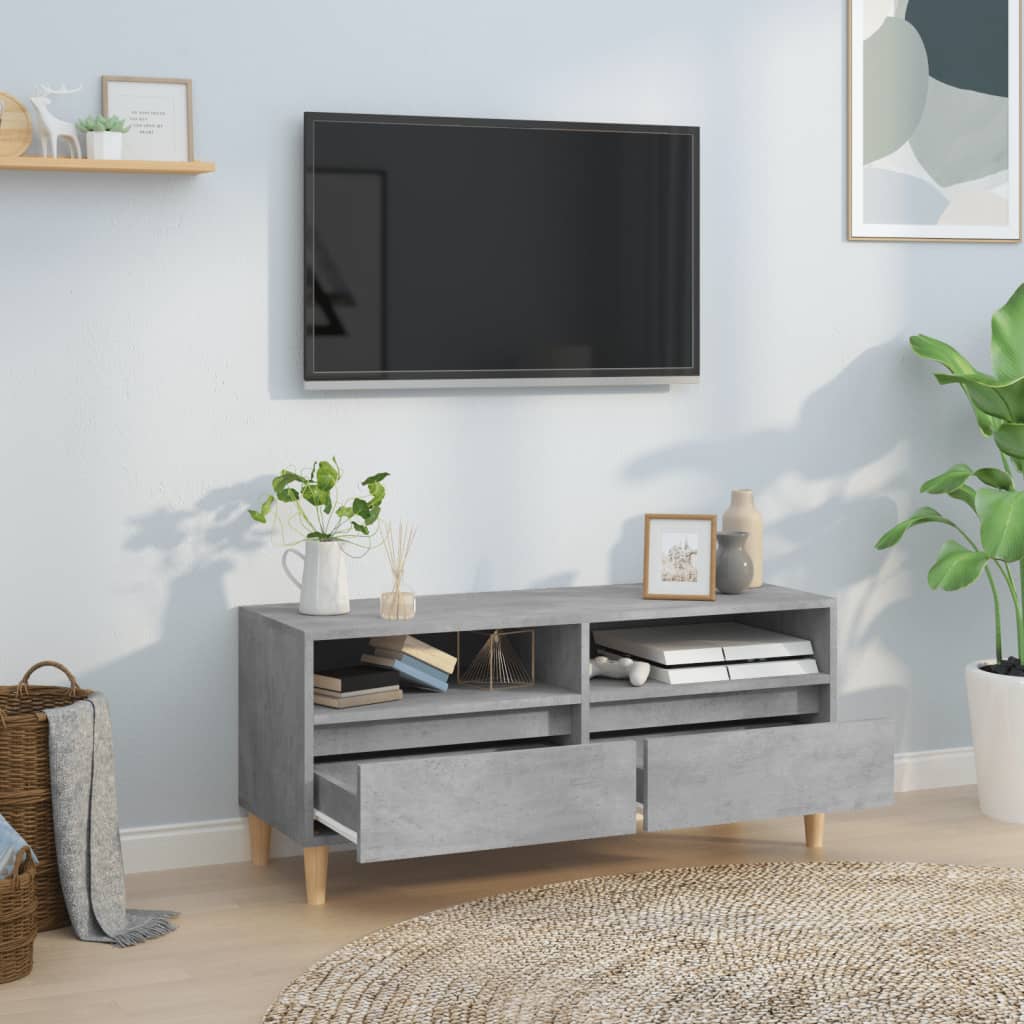 TV-Schrank Betongrau 100x34,5x44,5 cm Holzwerkstoff