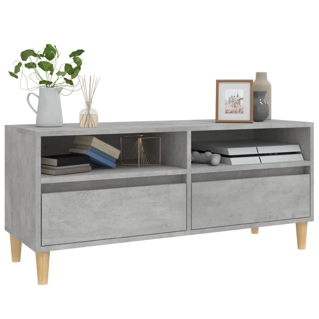 TV-Schrank Betongrau 100x34,5x44,5 cm Holzwerkstoff