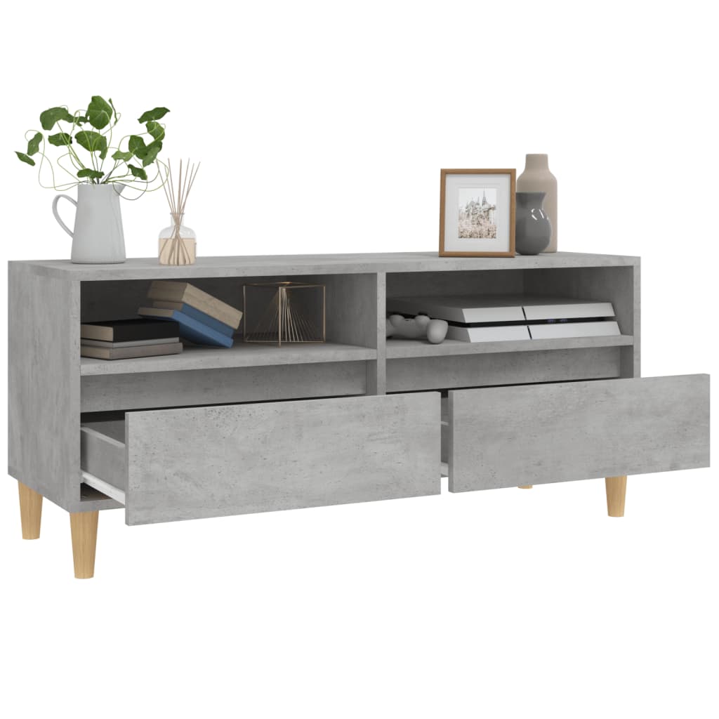 TV-Schrank Betongrau 100x34,5x44,5 cm Holzwerkstoff