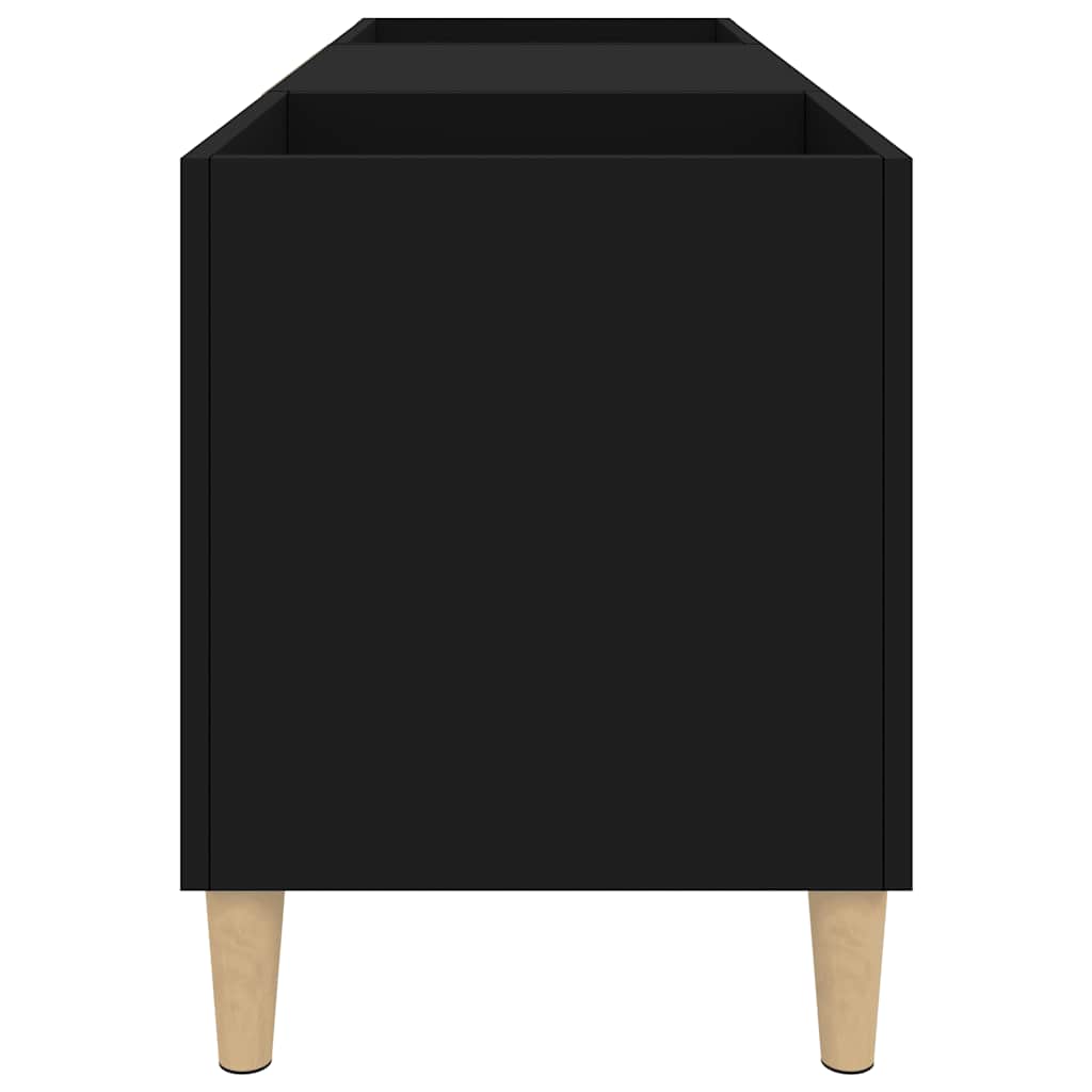 Plattenschrank Schwarz 121x38x48 cm Holzwerkstoff