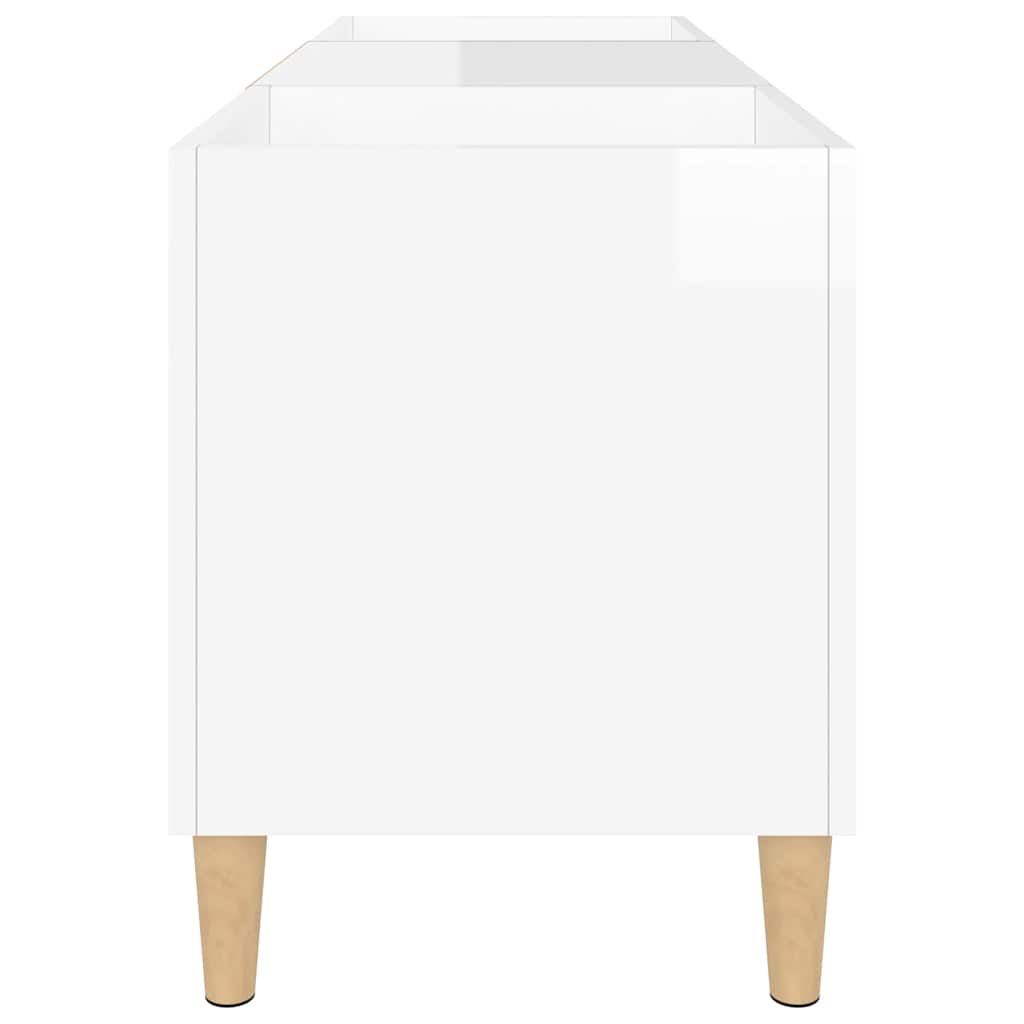 Plattenschrank Hochglanz-Weiß 121x38x48 cm Holzwerkstoff