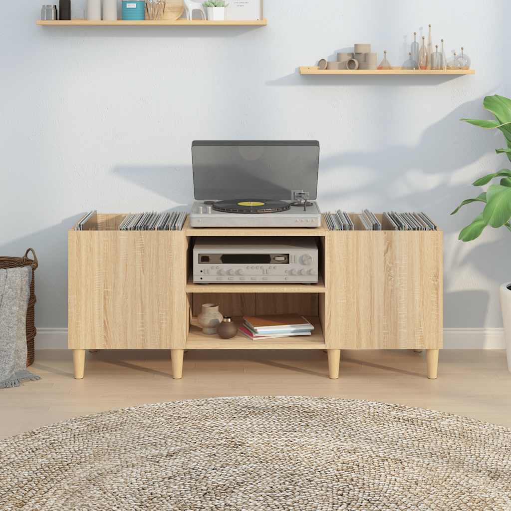 Schallplattenschrank Sonoma-Eiche 121 x 38 x 48 cm Holzwerkstoff