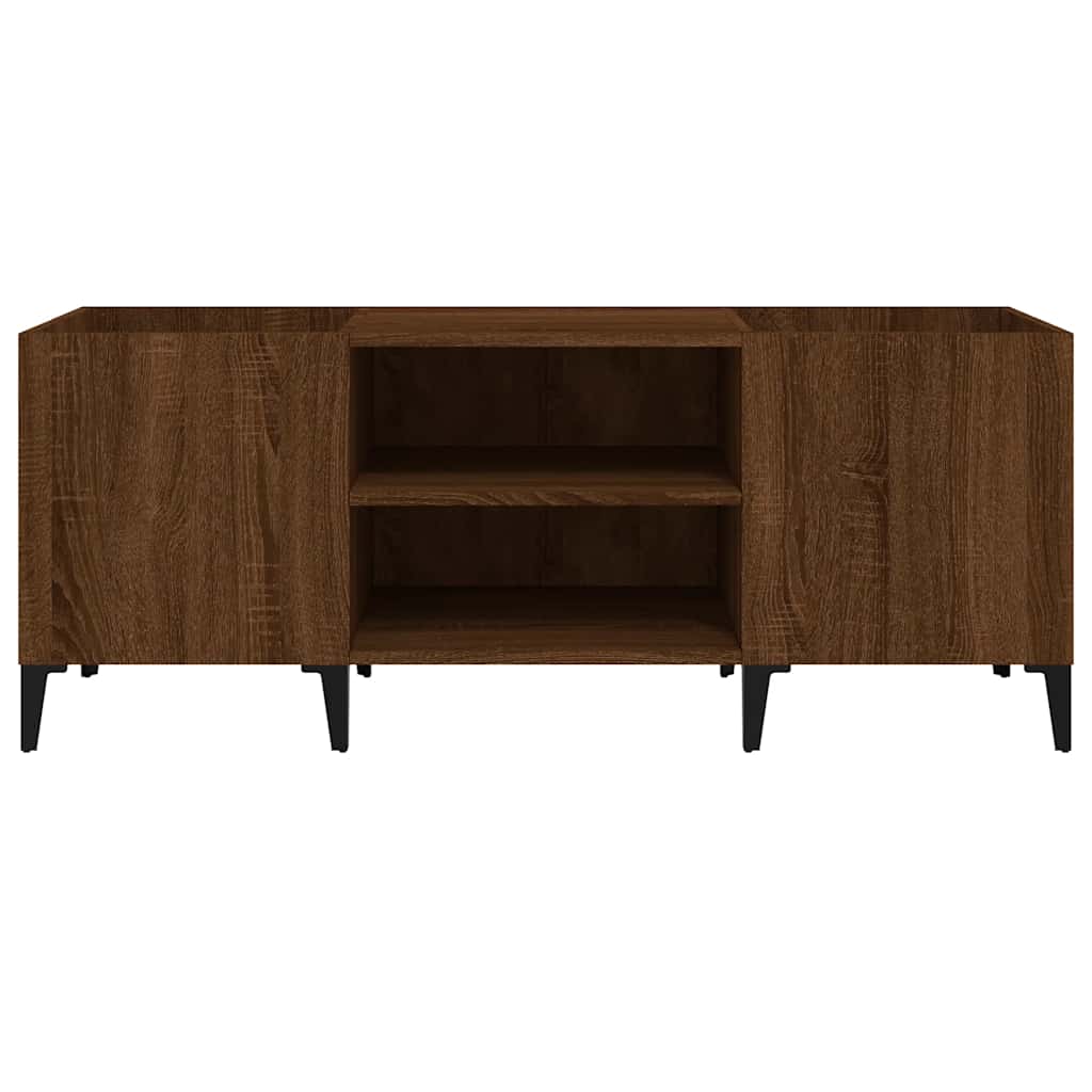 Plattenschrank Braun Eichen-Optik 121x38x48 cm Holzwerkstoff