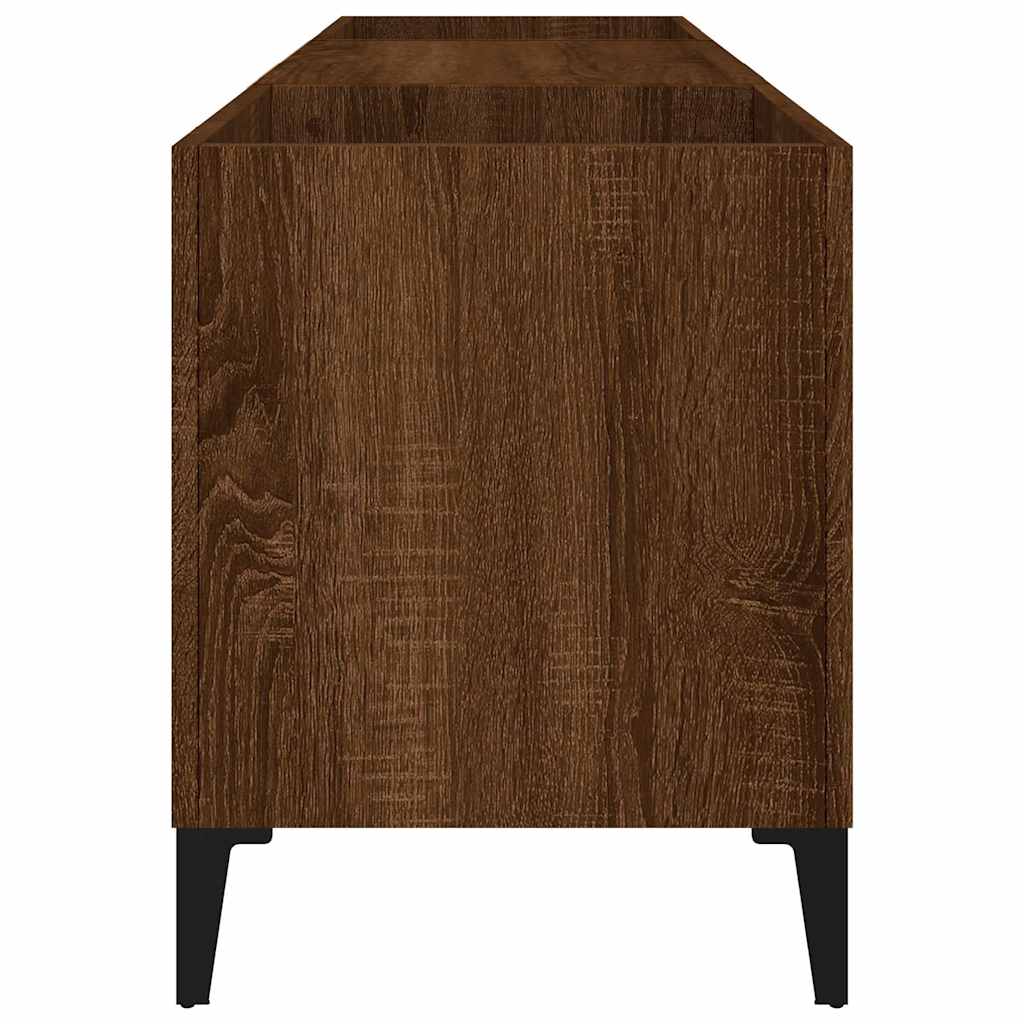 Plattenschrank Braun Eichen-Optik 121x38x48 cm Holzwerkstoff