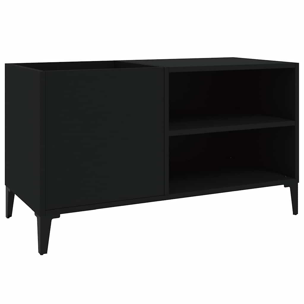 Plattenschrank Schwarz 84,5x38x48 cm Holzwerkstoff