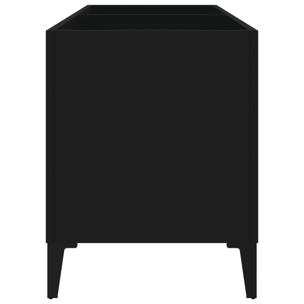 Plattenschrank Schwarz 74,5x38x48 cm Holzwerkstoff