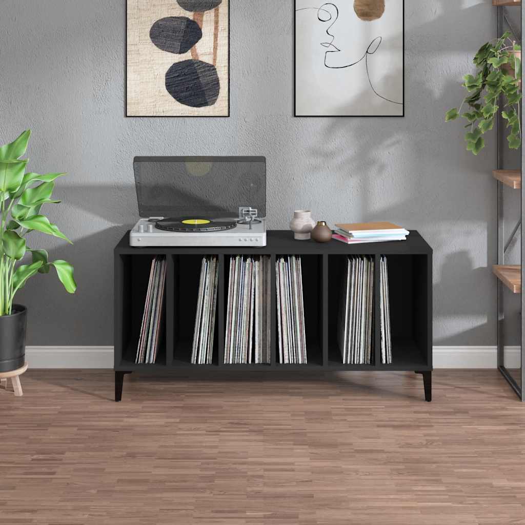 Plattenschrank Schwarz 100x38x48 cm Holzwerkstoff
