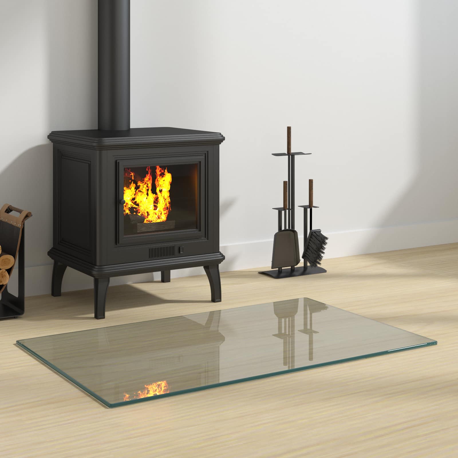 Feuerstelle Glasplatte Transparent 80 x 50 cm Glas