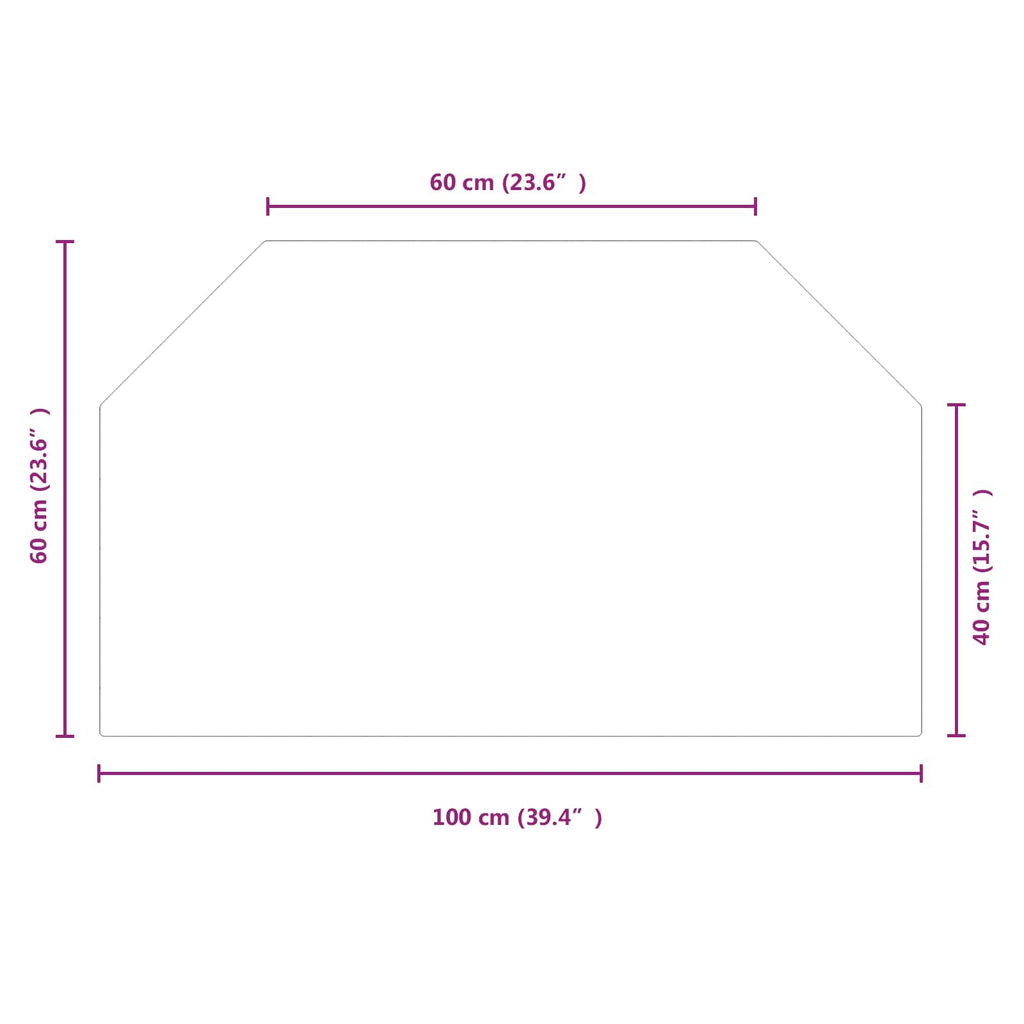 Feuerstelle Glasplatte Transparent 100 x 60 cm Glas