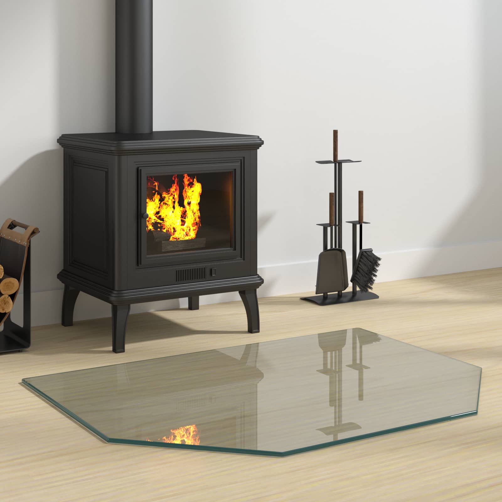 Feuerstelle Glasplatte Transparent 80 x 60 cm Glas
