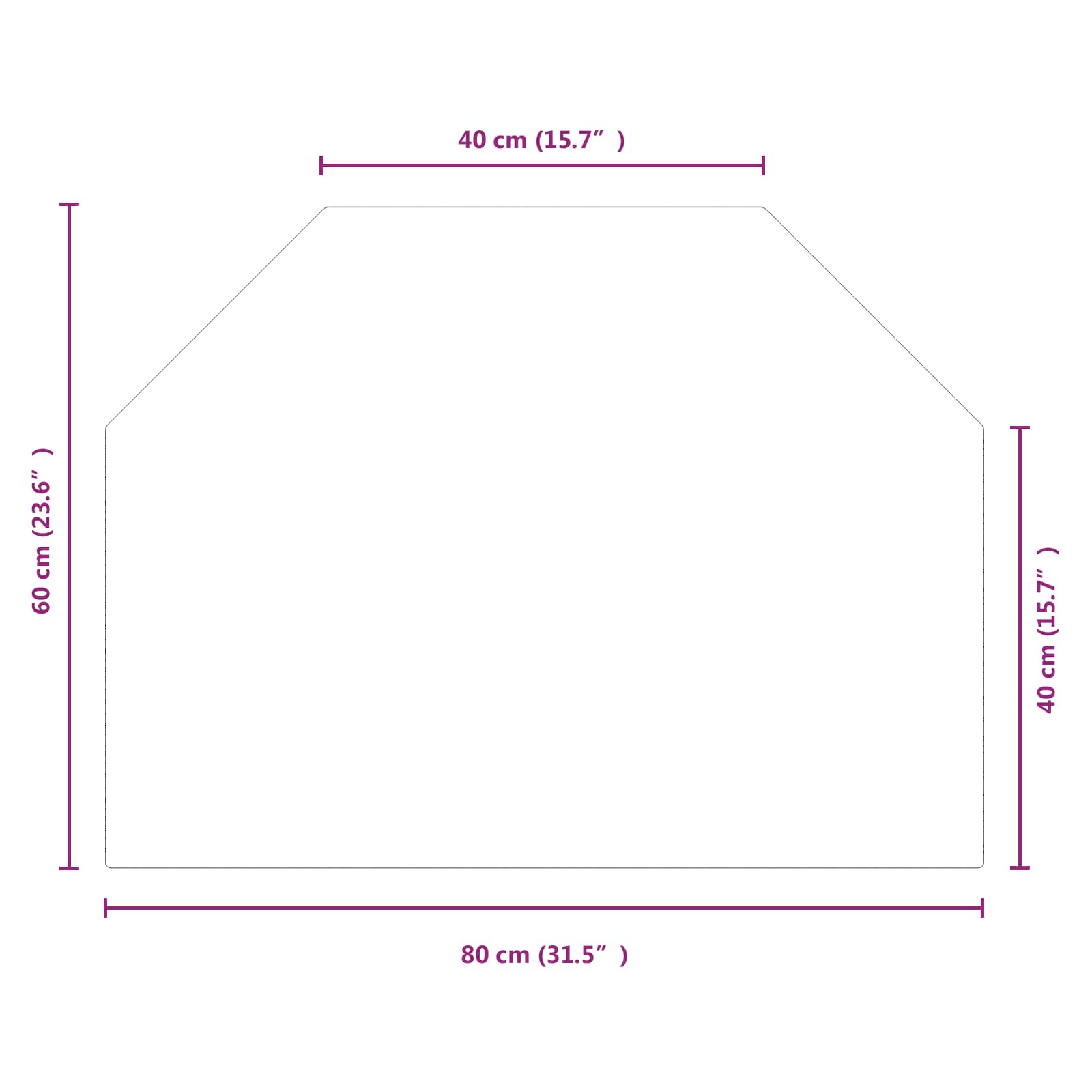 Feuerstelle Glasplatte Transparent 80 x 60 cm Glas