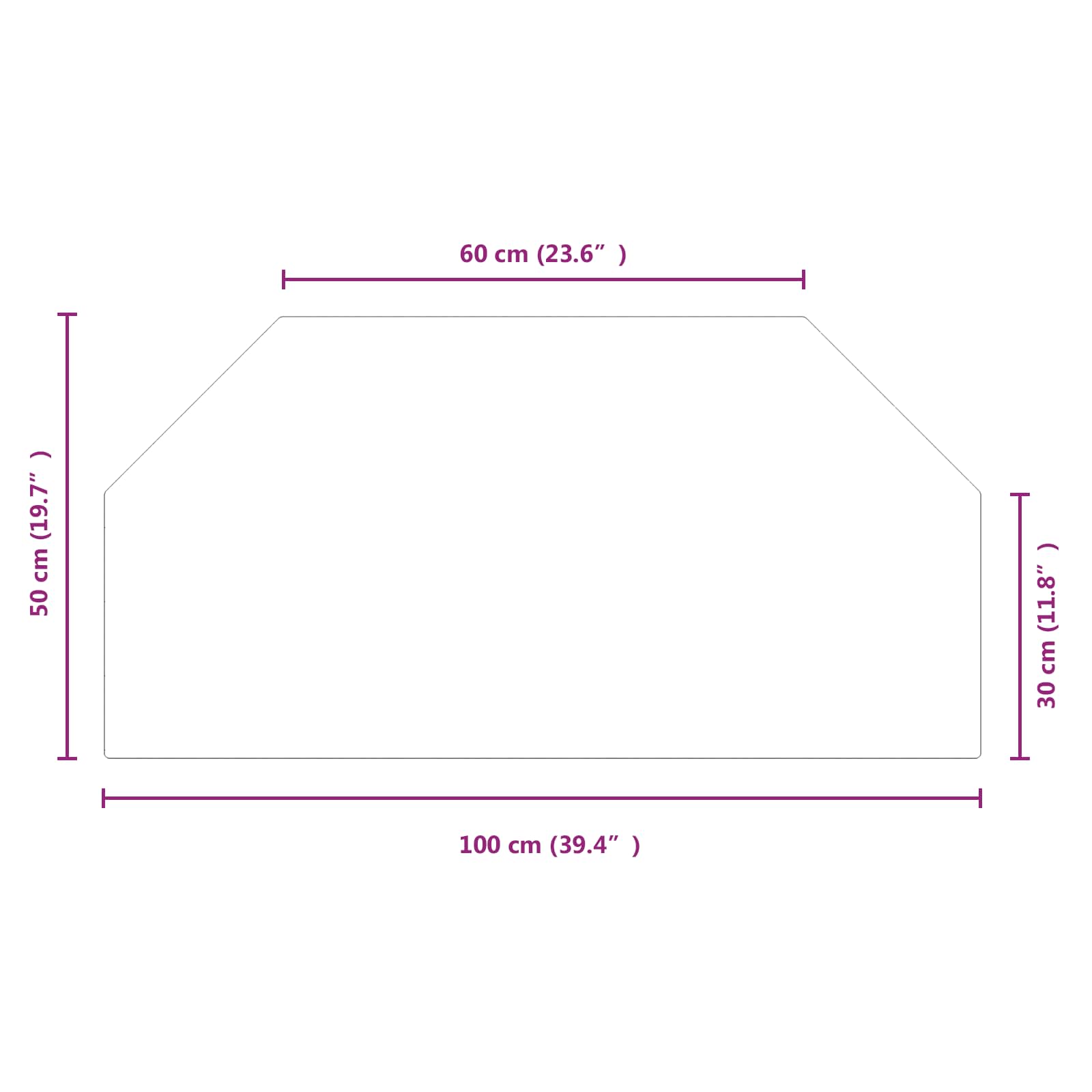 Feuerstelle Glasplatte Transparent 100 x 50 cm Glas