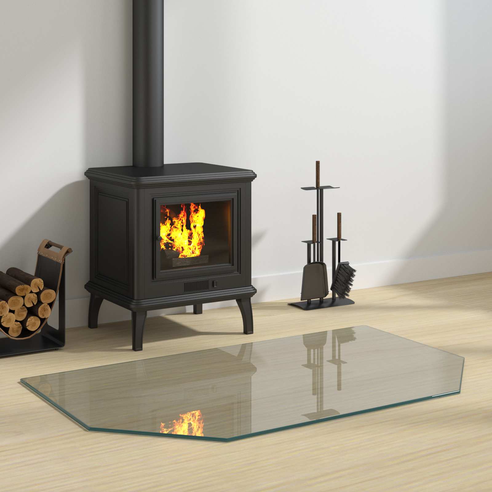 Feuerstelle Glasplatte Transparent 100 x 60 cm Glas