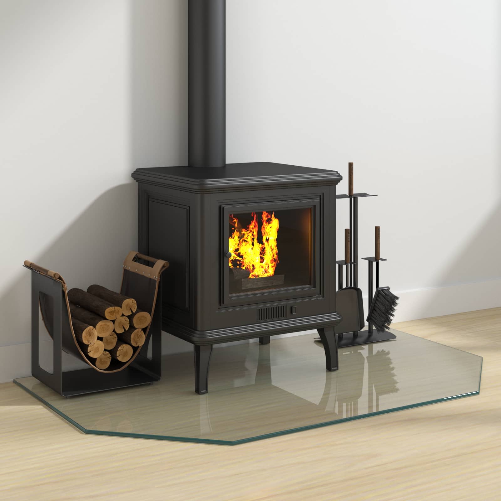 Feuerstelle Glasplatte Transparent 100 x 60 cm Glas