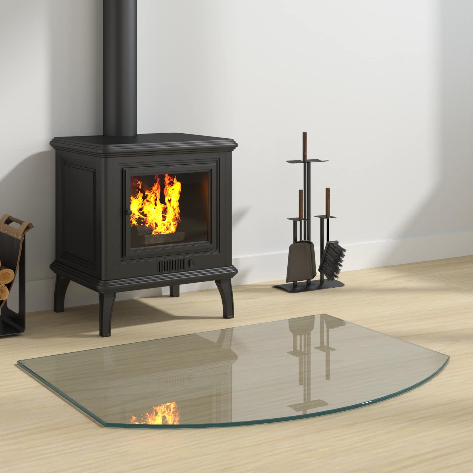 Feuerstelle Glasplatte Transparent 80 x 60 cm Glas