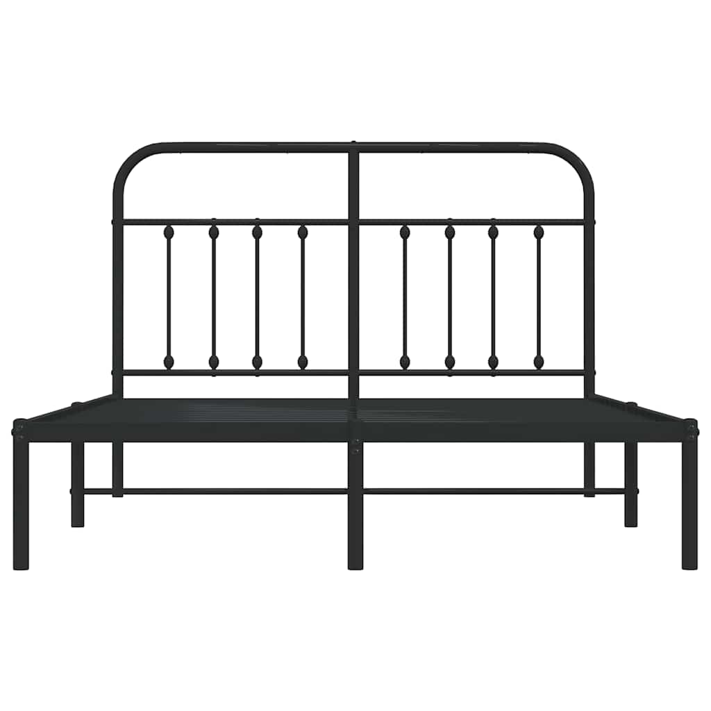 Bettgestell mit Kopfteil Metall Schwarz 150x200 cm