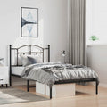 Bettgestell mit Kopfteil Metall Schwarz 100x190 cm