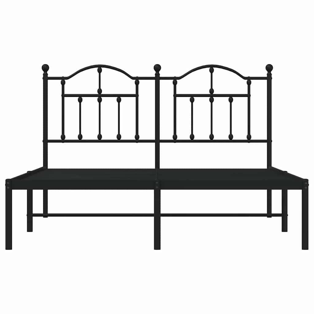 Bettgestell mit Kopfteil Metall Schwarz 150x200 cm