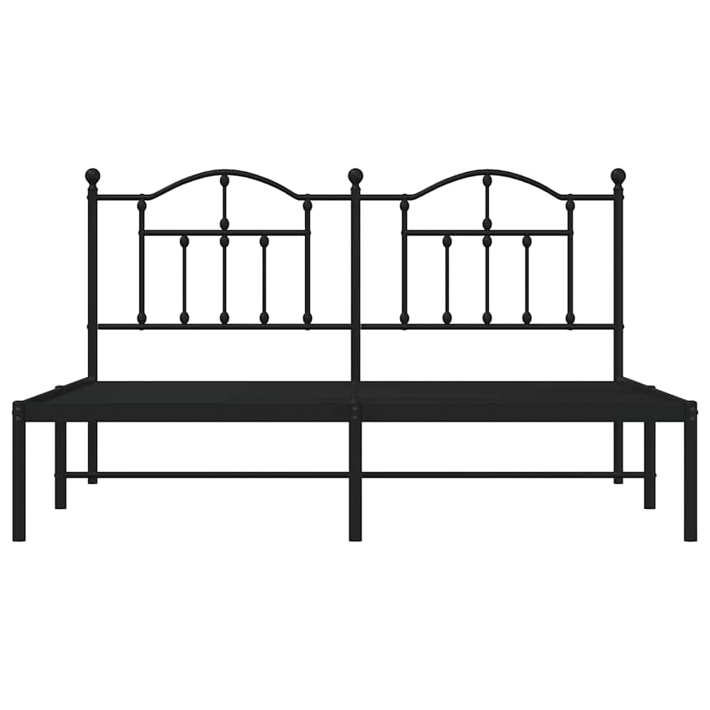 Bettgestell mit Kopfteil Metall Schwarz 183x213 cm