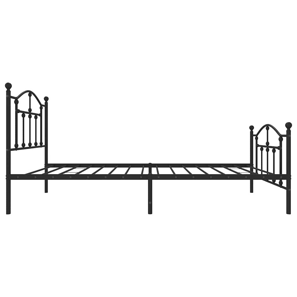 Bettgestell mit Kopf- und Fußteil Metall Schwarz 90x190 cm