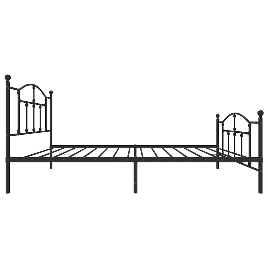 Bettgestell mit Kopf- und Fußteil Metall Schwarz 100x200 cm