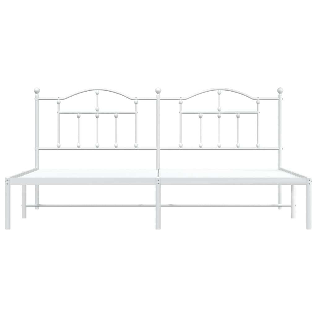Bettgestell mit Kopfteil Metall Weiß 193x203 cm