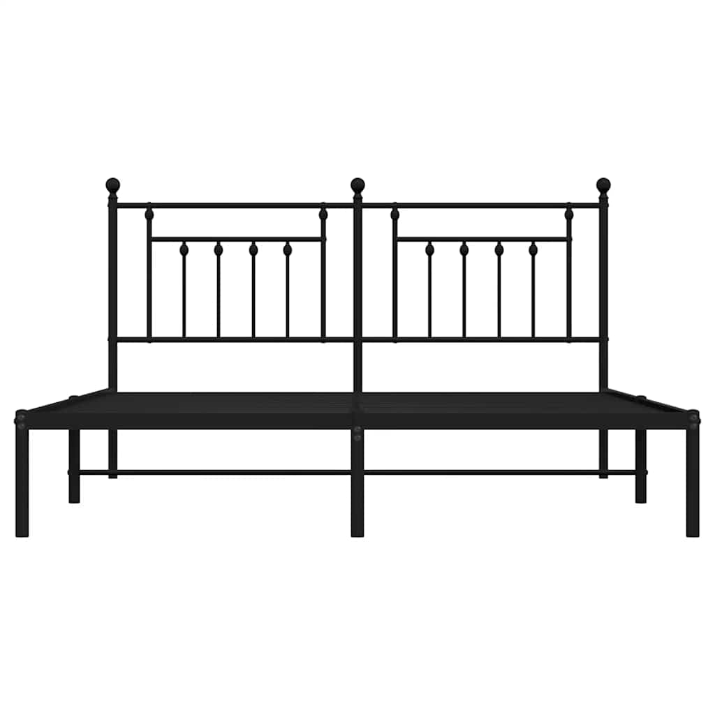 Bettgestell mit Kopfteil Metall Schwarz 183x213 cm
