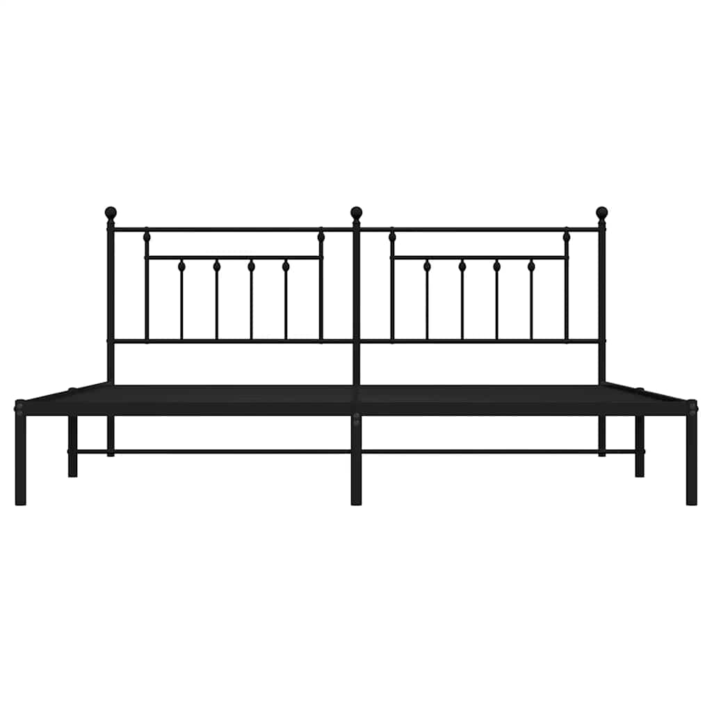 Bettgestell mit Kopfteil Metall Schwarz 193x203 cm