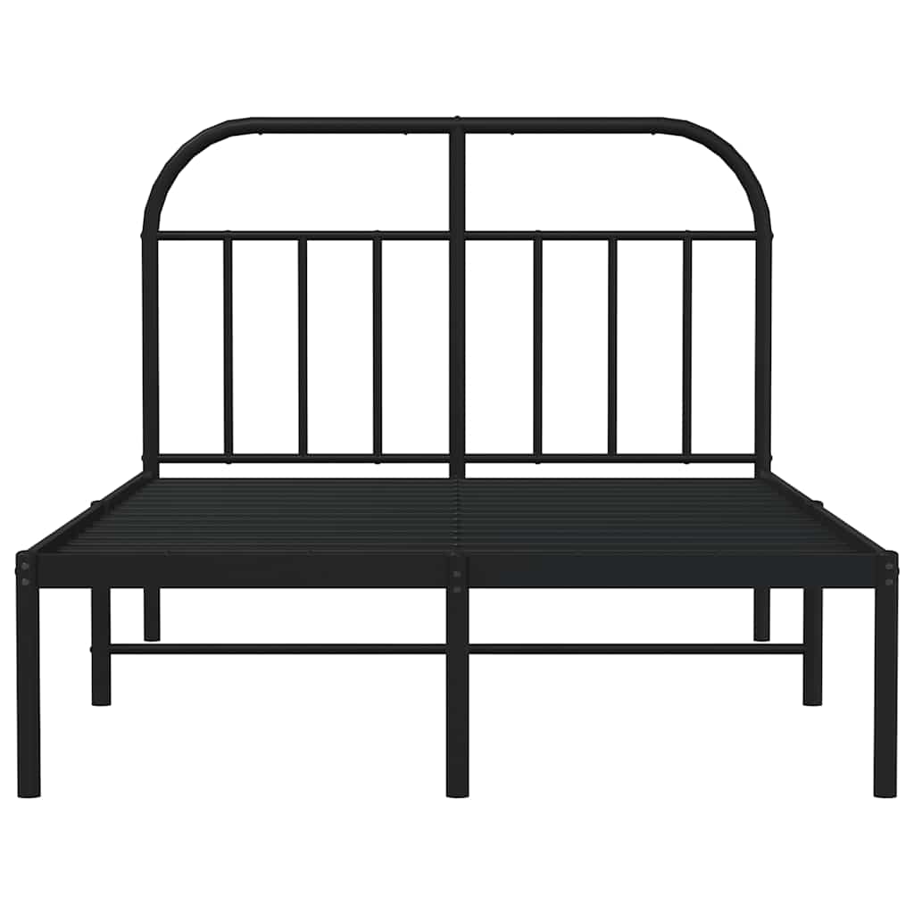 Bettgestell mit Kopfteil Metall Schwarz 120x200 cm