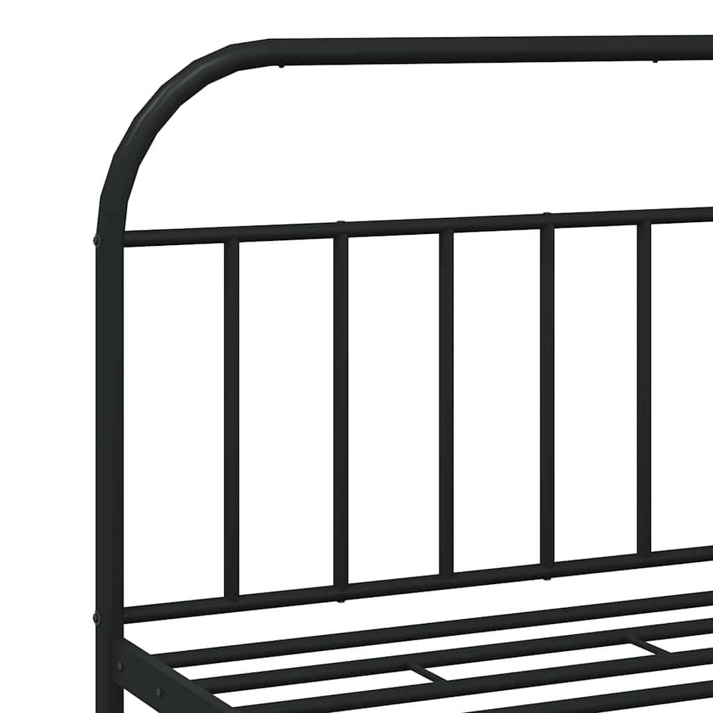 Metallbett ohne Matratze mit Fußteil Schwarz 180x200 cm