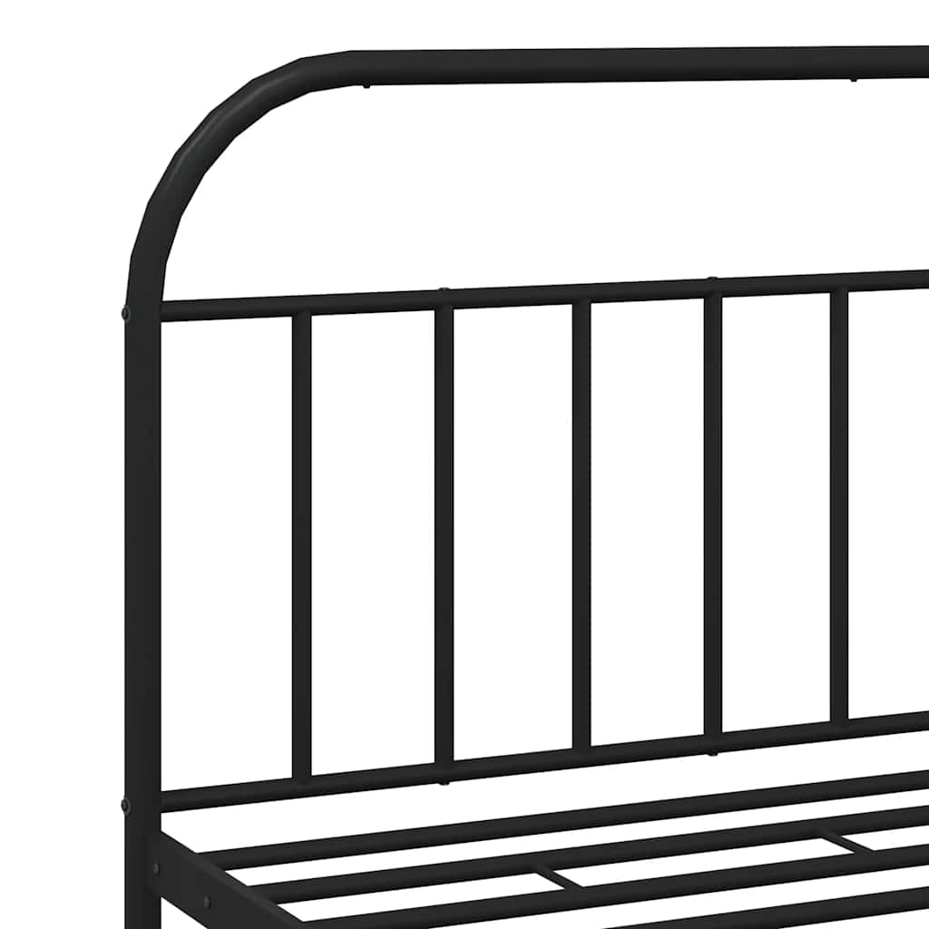 Bettgestell mit Kopf- und Fußteil Metall Schwarz 183x213 cm