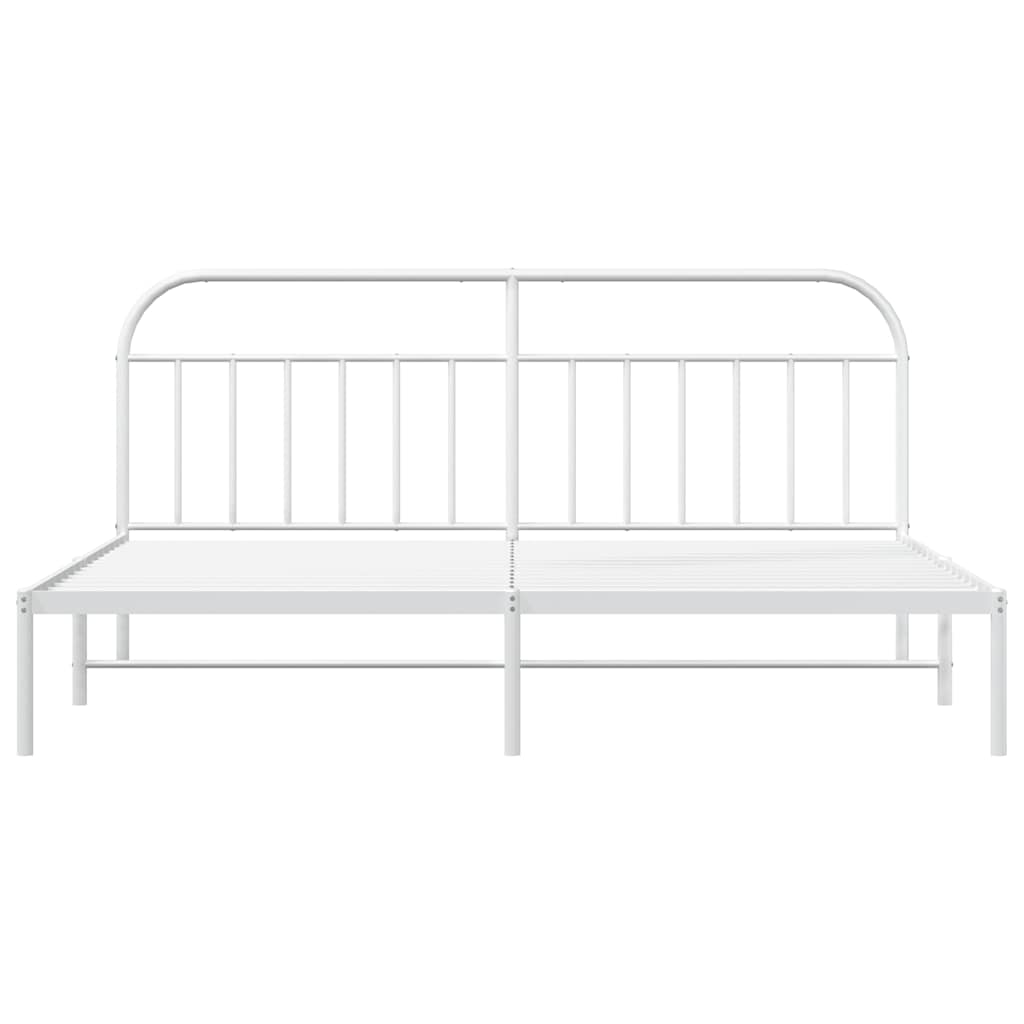 Bettgestell mit Kopfteil Metall Weiß 193x203 cm