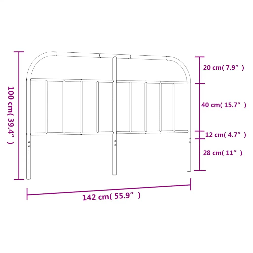 Ersatz-Kopfteil Metall Weiß 135 cm