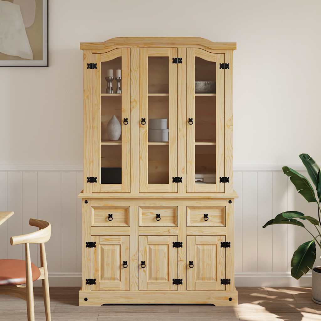 Highboard Corona 112x43x196 cm Massivholz Mexikanische Kiefer