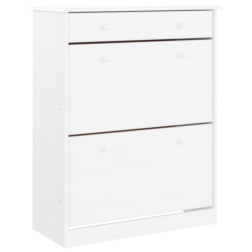 Schuhschrank ALTA Weiß 77x35x96 cm Massivholz Kiefer
