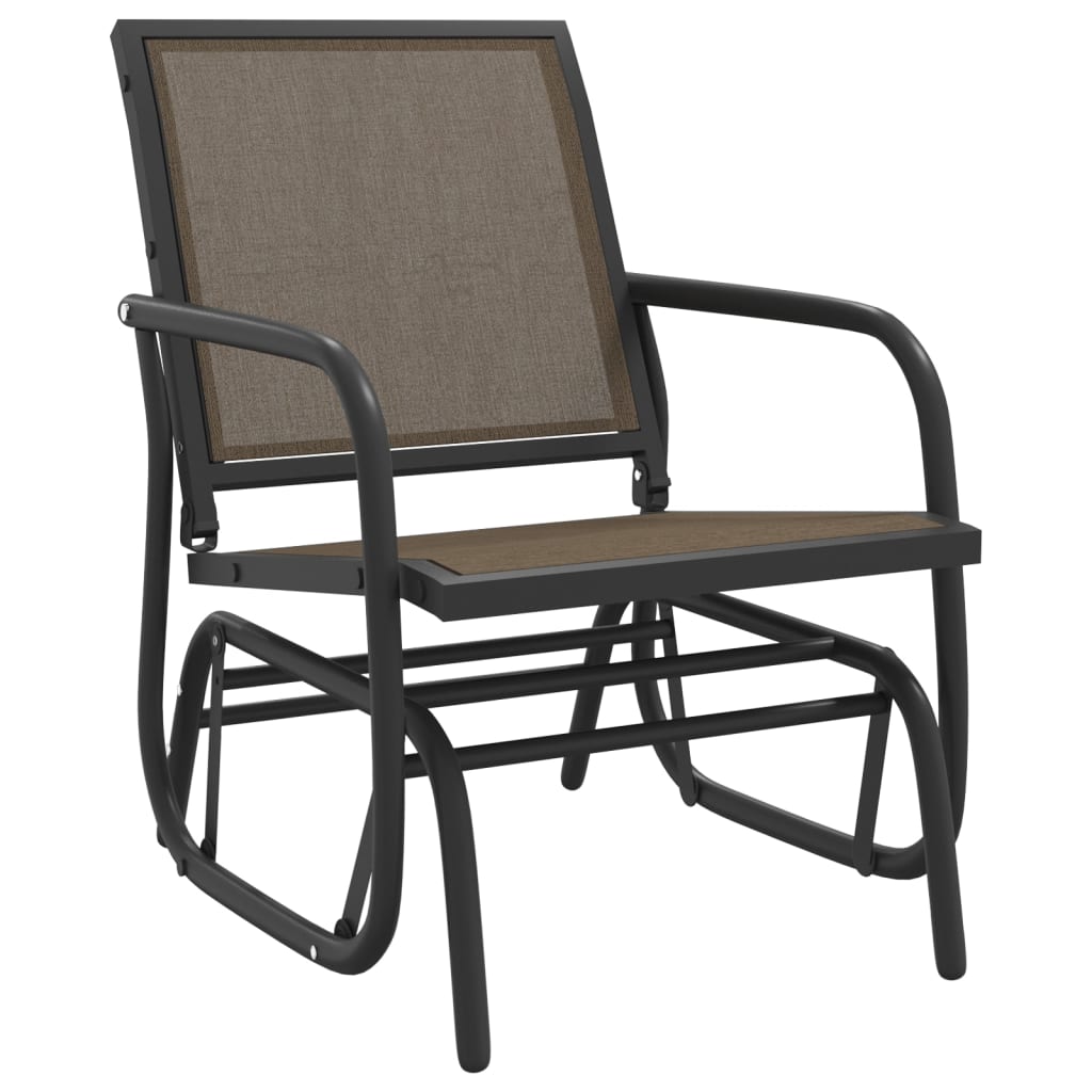 3-tlg. Garten-Lounge-Set Schaukel Braun Textilene und Stahl