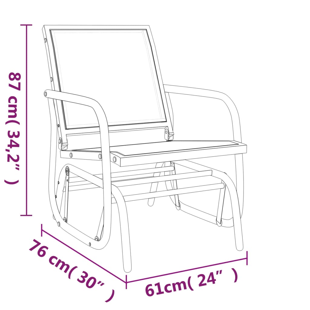 3-tlg. Garten-Lounge-Set Schaukel Braun Textilene und Stahl