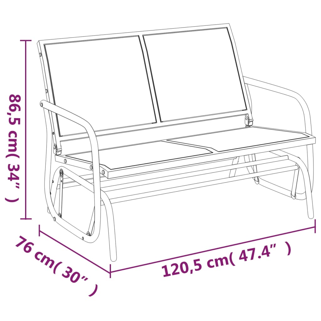 3-tlg. Garten-Lounge-Set Schaukel Braun Textilene und Stahl